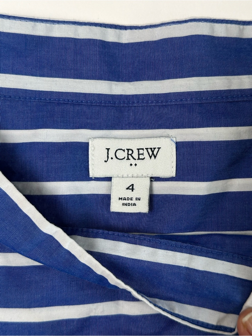 Coastal Prep Blue Striped Funnel Neck Tunic Top Nautical Old Money Button - Picture 9 of 10